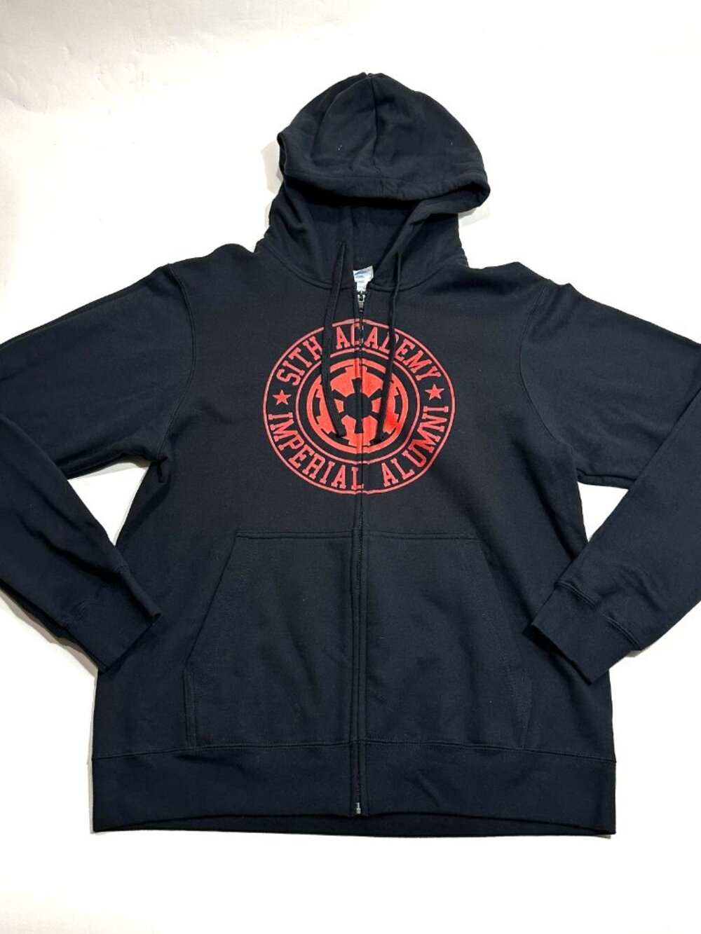 Star Wars Sith Academy Imperial Alumni Zip Hoodie Black Mens Medium Full Zip - Picture 1 of 16